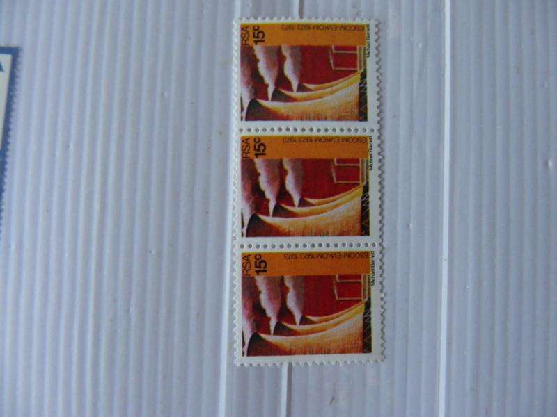 RSA 1.24 (1973) - 50th Anniversary of Escom 15c Mint Strip