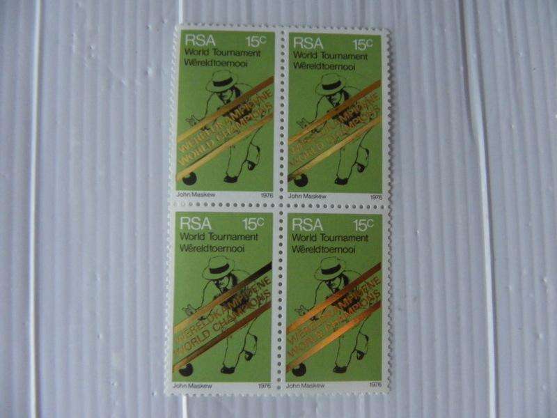 RSA 2.12a (1975) - World Bowls Campions Mint Block of 4 Stamps