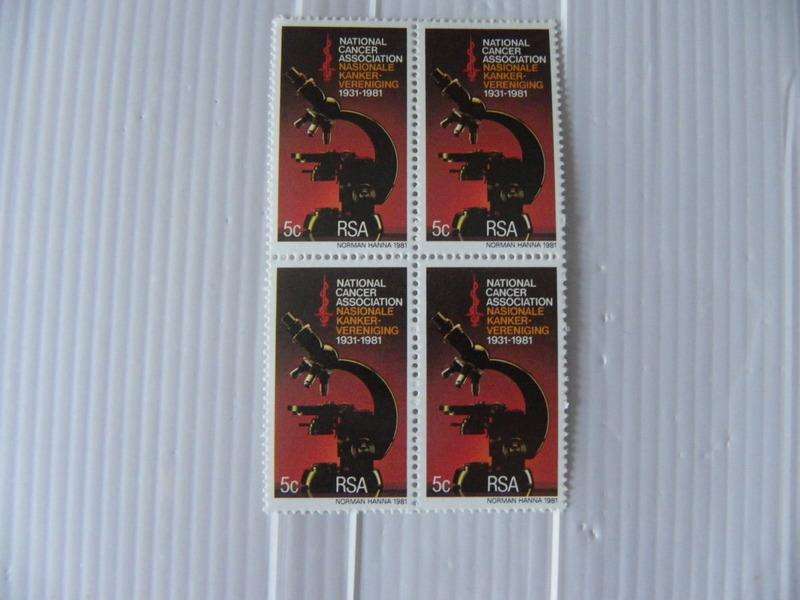 RSA 3.31 (1981) - 50th Anniversary of National Cancer Association Mint block of 4 Stamps