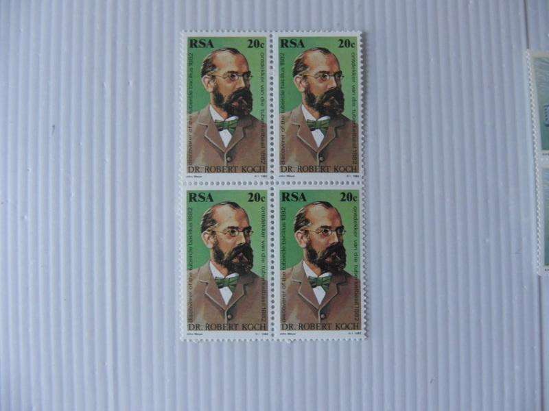 RSA 3.35 (1982) - Centenary of the Discovery of TB Mint block of 4 Stamps