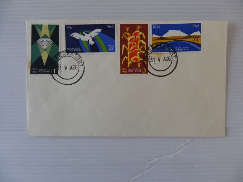 RSA 1.03 (1966) - 5th Anniversary of the Republic Private FDC