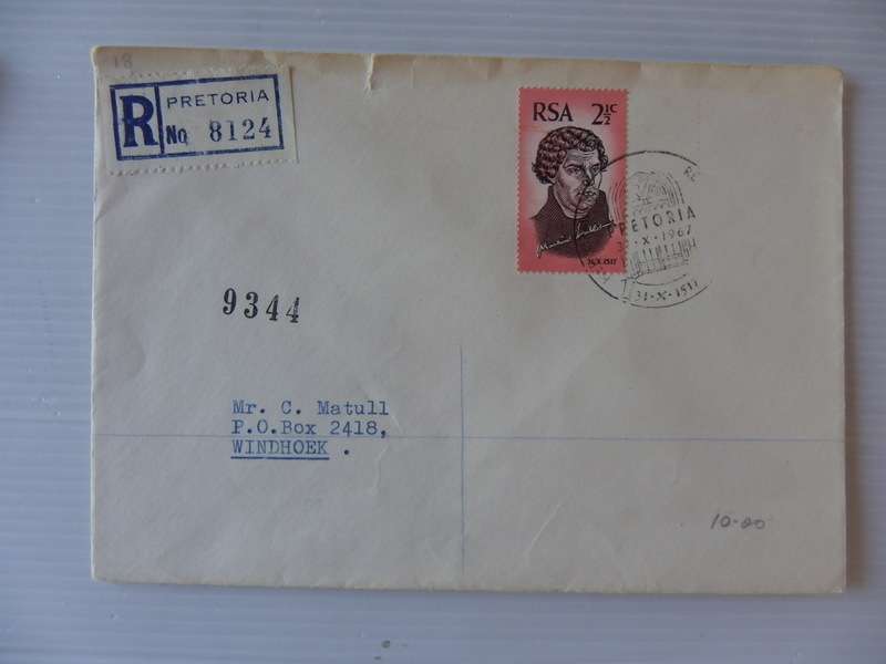 RSA 1.06 (1967) - 450th Anniversary of Reformation Private FDC with Official Cancel