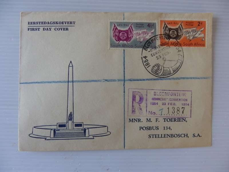 Union (1954) - Centenary of Orange Free State Illustrated FDC