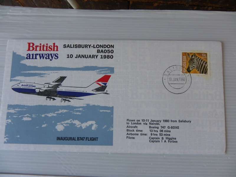 Great Britain (1980) - British Airways Salisbury to London Flight Illustrated FDC