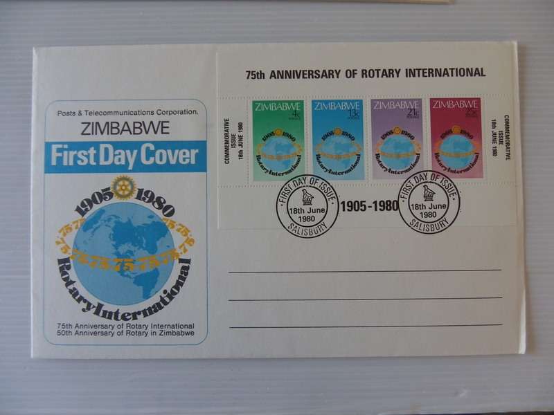 Zimbabwe (1980) - Rotary International Illustrated FDC with Miniature Sheet