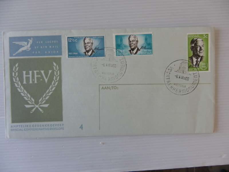 RSA 1.04 (1966) - Verwoerd Commemoration Official FDC Unaddressed