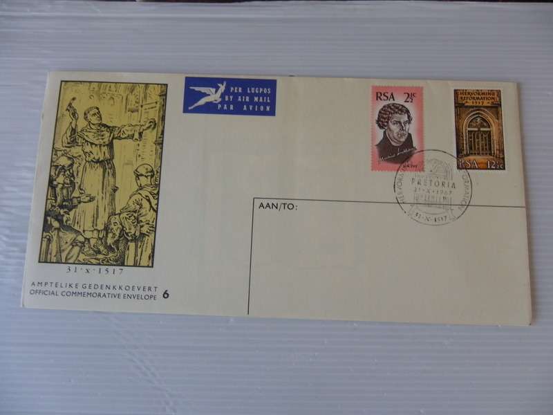 RSA 1.06 (1967) - 450th Anniversary of Reformation Official FDC Unaddressed!!!