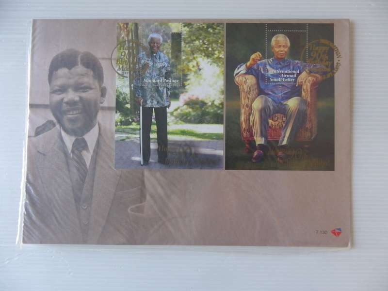RSA 7.130 (2008) - Mandela 90th Birthday Large FDC