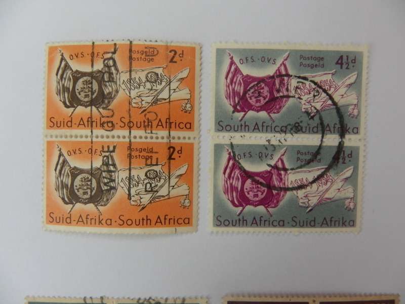 Union (1954) - Centenary of Orange Free State Used Set in Pairs