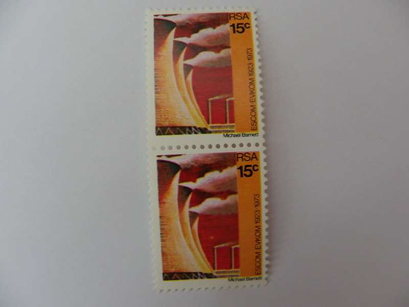 RSA 1.24 (1973) - 50th Anniversary of Escom 15c Mint Pair