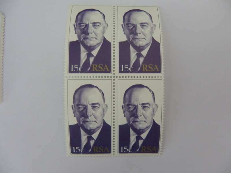 RSA 3.10s (1978) - Inauguration of President Vorster 15c Mint Blocks of 4 Stamps