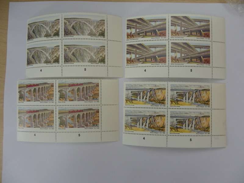 RSA 4.09 (1984) - SA Bridges Mint Set in Blocks of 4 Stamps