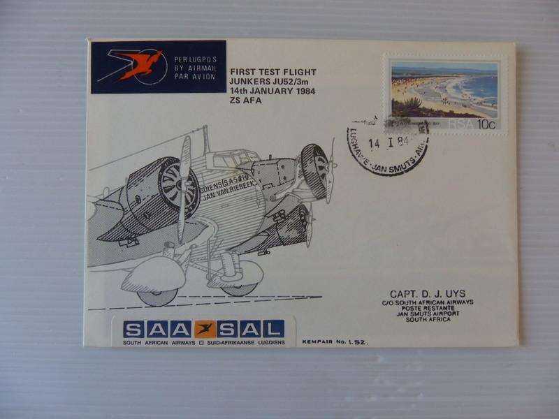 RSA (1984) - 1st Test Flight Junkers Illustrated FDC