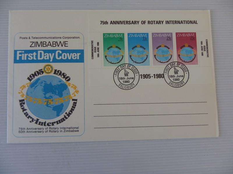 Zimbabwe (1980) - Rotary International Illustrated FDC with Miniature Sheet