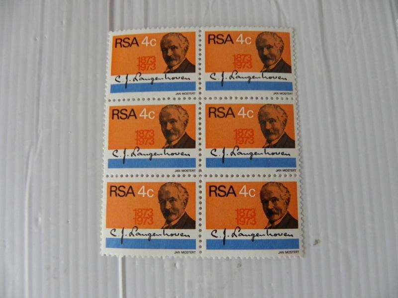 RSA 1.30 (1973) - Birth Centenary of CJ Langenhoven 4c Min t Block