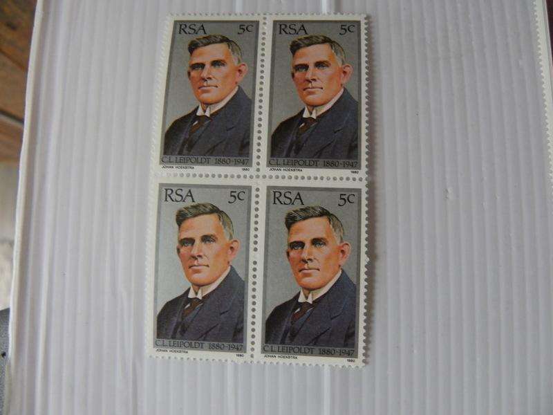 RSA 3.23 (1980) - Tribute to CR Leipold Mint block of 4 Stamps