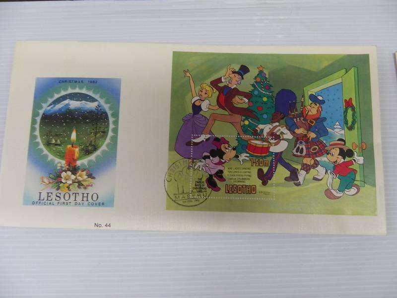 Lesotho (1982) - Christmas (Walt Disney) Illustrated FDC with M/Sheet