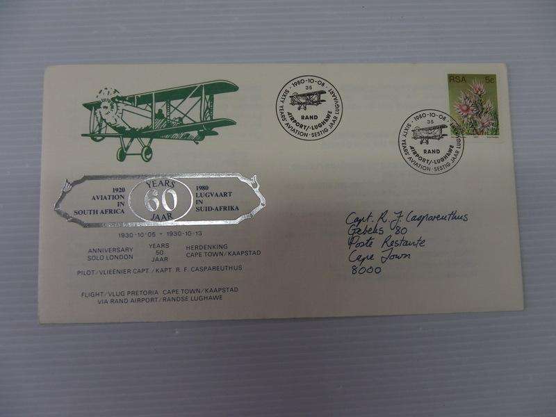 RSA (1980) - 60th Anniversary of Aviation in SA FDC with Flight Details on FDC