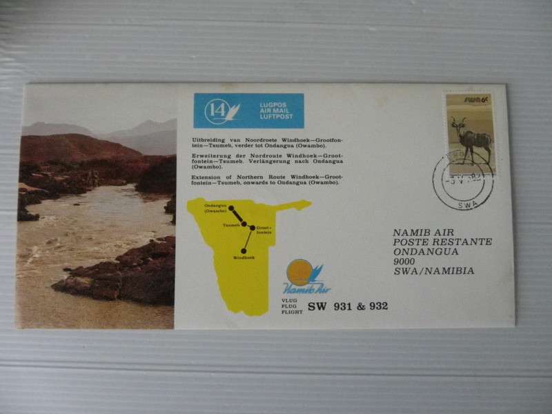 Namib Airways #14 (1982) - Extension to Northern Route Windhoek to Grootfontein Illustrated FDC