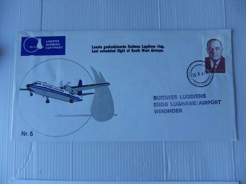 Namib Airways #05 (1978) - Last Scheduled Flight of SWA Airways Illustrated FDC