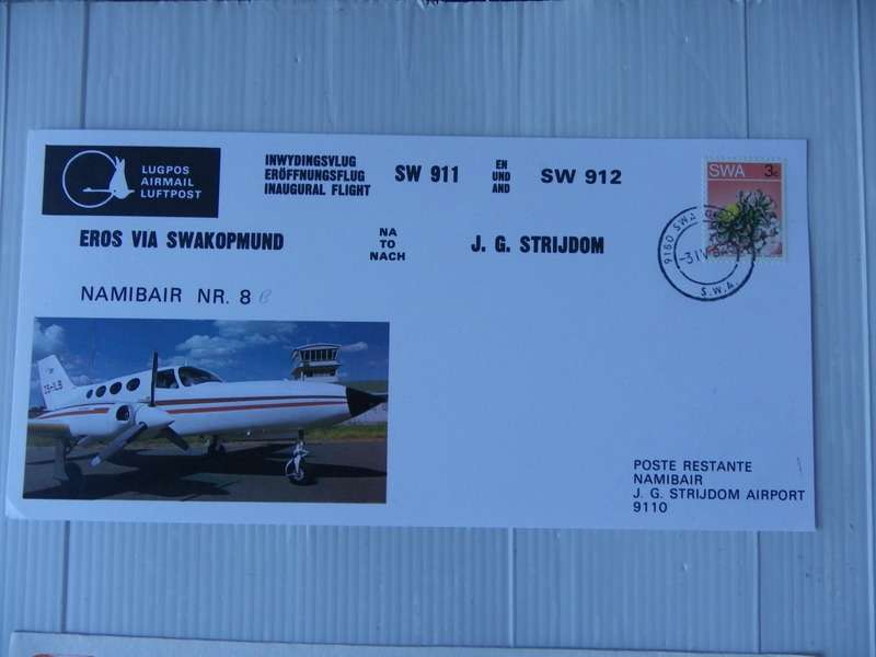 Namib Airways #08 (1979) - Eros via Swakopmund to JG Strijdom Illustrated FDC
