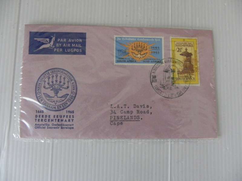 RSA 1.02 (1965) - Tercentenary of Dutch Reformed Church Official FDC