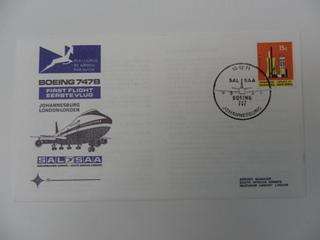 RSA 1.19 (1971) - Boeing 747B 1st Flight JHB to London Official FDC
