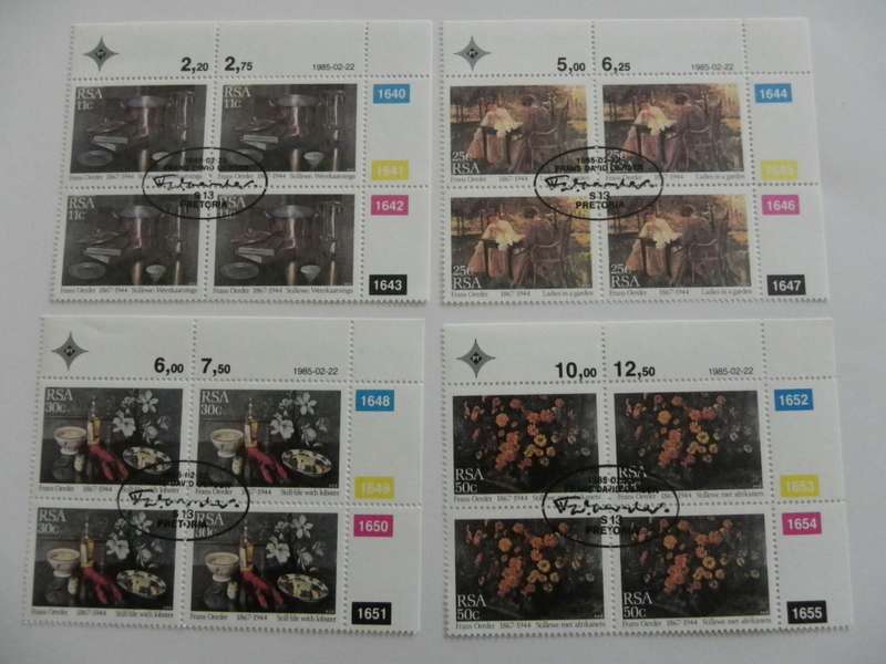 RSA 4.11 (1985) - Paintings by Frans Oeder CTO Cancelled Control Block Set