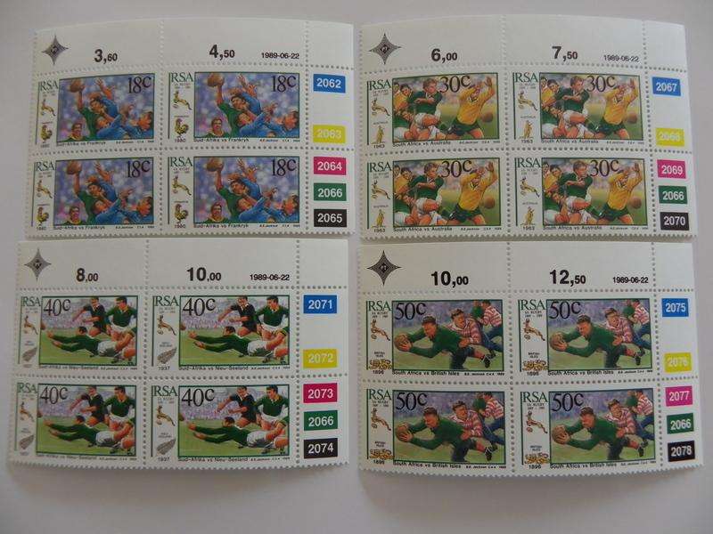 RSA 5.05 (1989) - Centenary of SA Rugby Board Mint Control Block Set