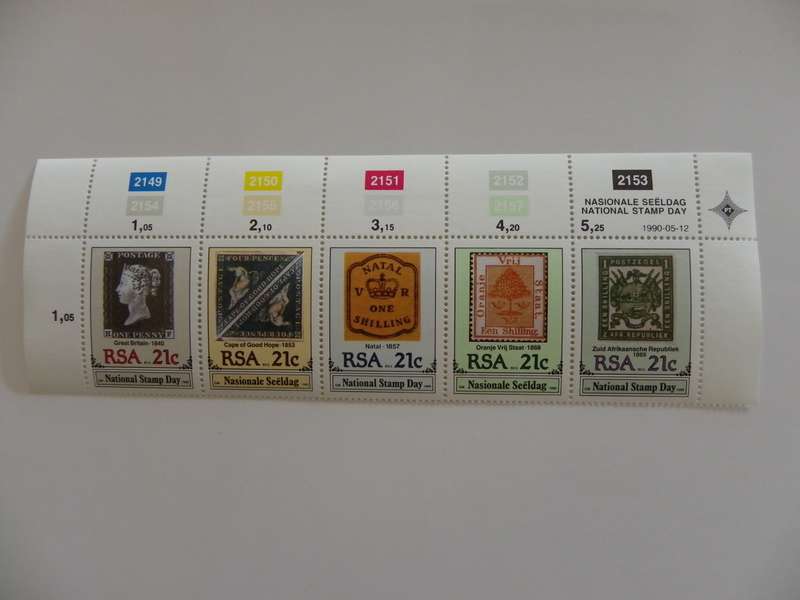 RSA 5.09 (1990) - National Stamp Day Mint Control Strip