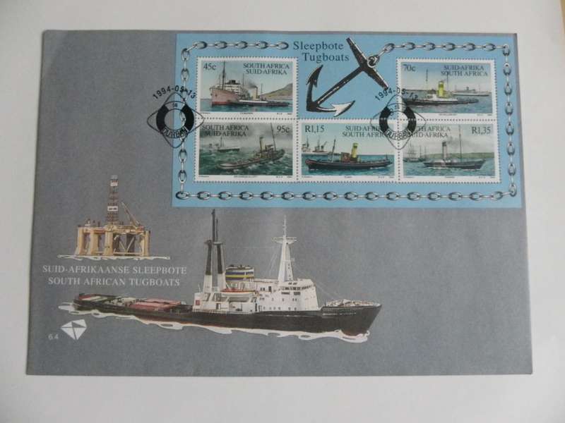 RSA 6.04 (1994) - Tugboats Mint Official Large FDC with Miniature sheet