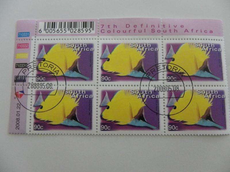 RSA 7th Definitive Series (2000) - Colourful SA 90c CTO Cancelled Control Block