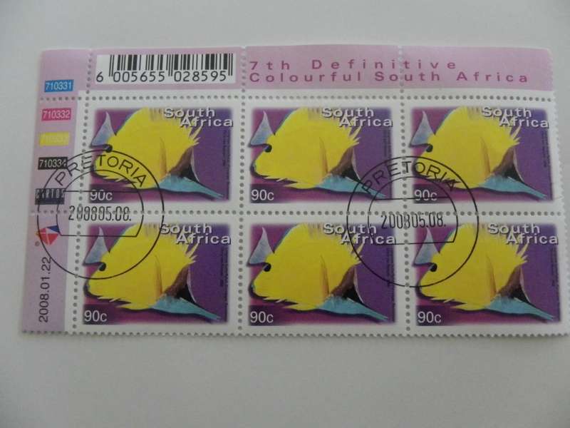 RSA 7th Definitive Series (2000) - Colourful SA 90c CTO Cancelled Control Block