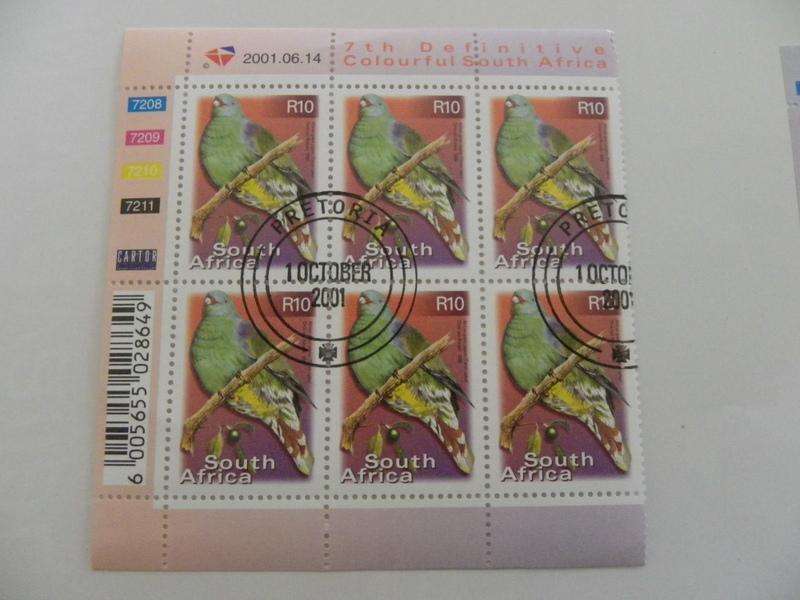 RSA 7th Definitive Series (2000) - Colourful SA R10.00 CTO Cancelled Control Block