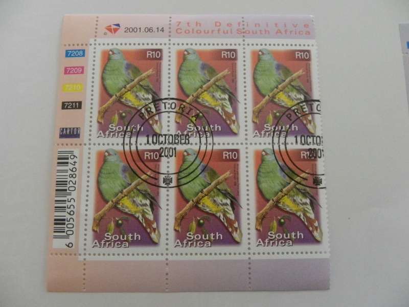 RSA 7th Definitive Series (2000) - Colourful SA R10.00 CTO Cancelled Control Block