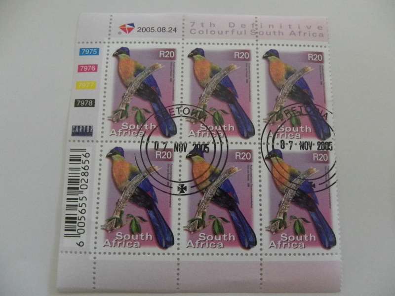 RSA 7th Definitive Series (2000) - Colourful SA R20.00 CTO Cancelled Control Block
