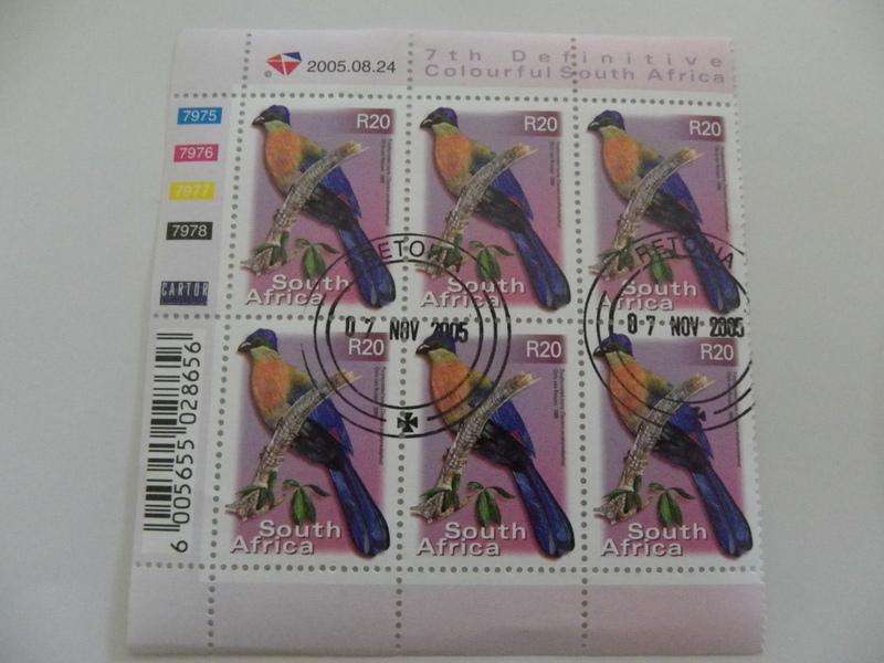 RSA 7th Definitive Series (2000) - Colourful SA R20.00 CTO Cancelled Control Block