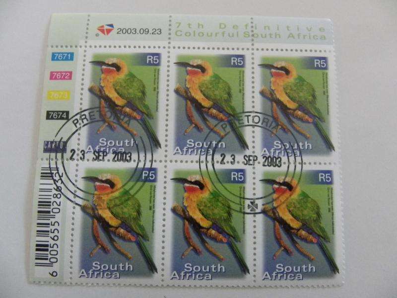 RSA 7th Definitive Series (2000) - Colourful SA R5.00 CTO Cancelled Control Block