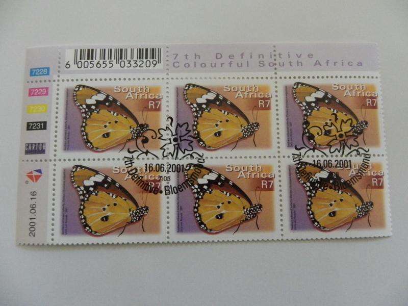 RSA 7th Definitive Series (2000) - Colourful SA R7.00 CTO Cancelled Control Block