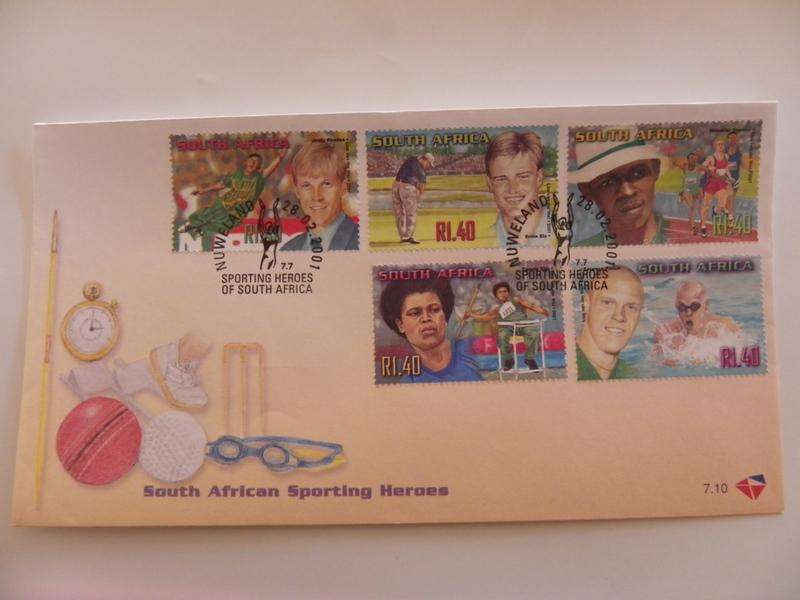 RSA 7.10 (2001) - SA Sporting Heroes Official FDC