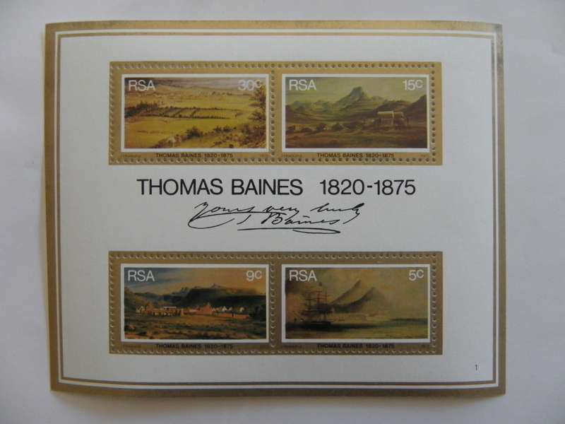 RSA MS01 (1975) - Death Centenary of Thomas Baines Mint Miniature sheet