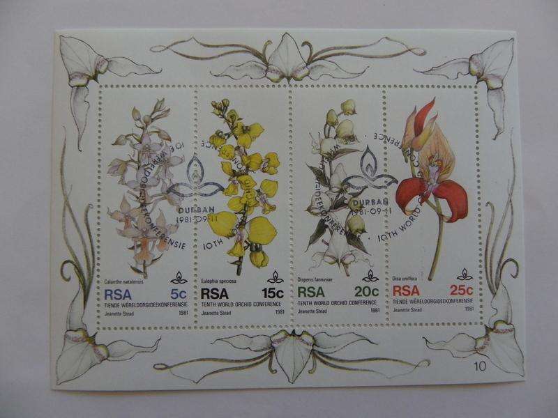 RSA S08 (1981) - 10th World Orchid Conference CTO Cancelled Miniature Sheet