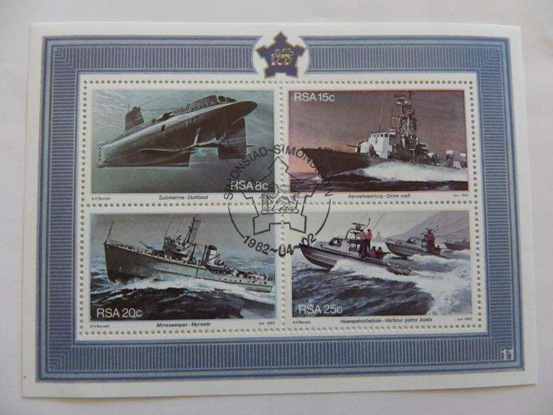 RSA S09 (1982) - Simonstown Naval Base CTO Cancelled Miniature Sheet