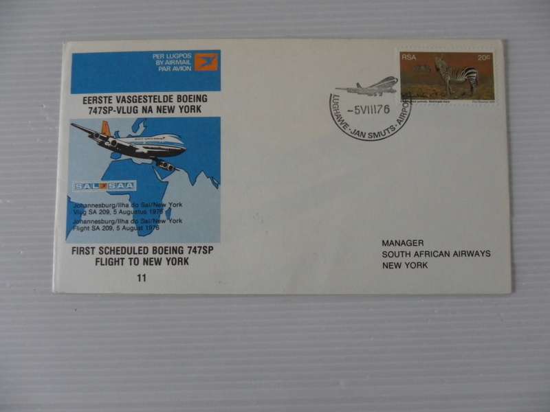 SAA #11 (1976) - 1st Boeing 747Sp Flight to New York Illustrated FDC