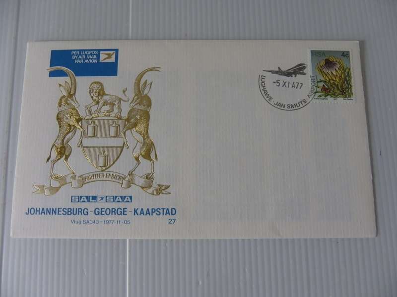 SAA #27 (1977) - JHB, George to Cape Town Illustrated FDC