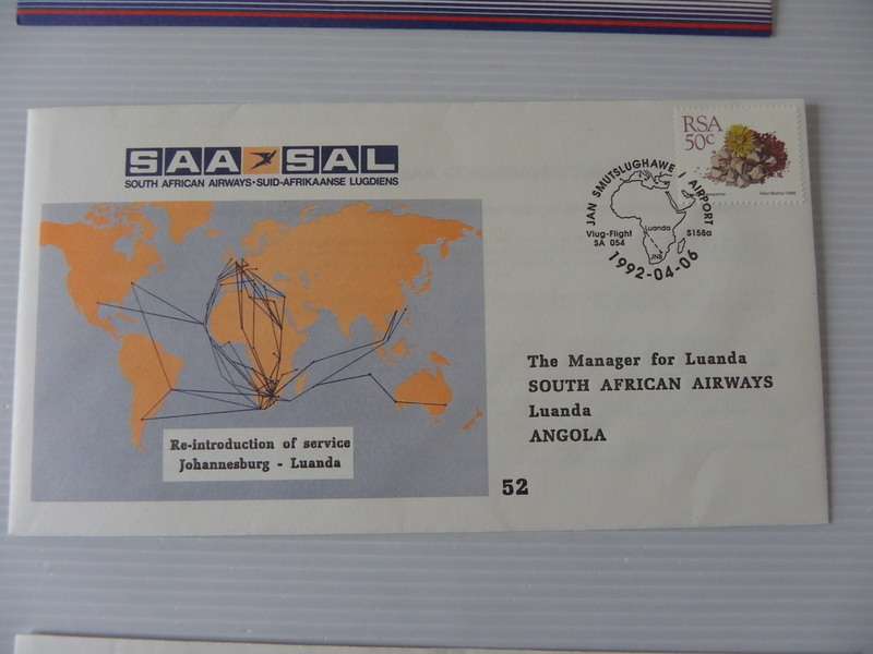 SAA #52 (1992) -  Reintroduction of JHB to Lusaka Flights Illustrated FDC