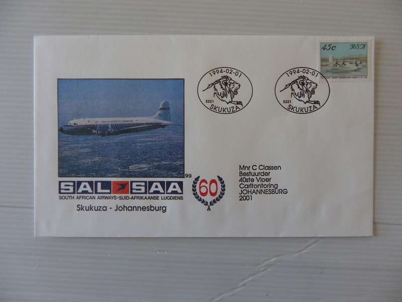 SAA #99 (1994) - Skukuza to JHB Illustrated FDC