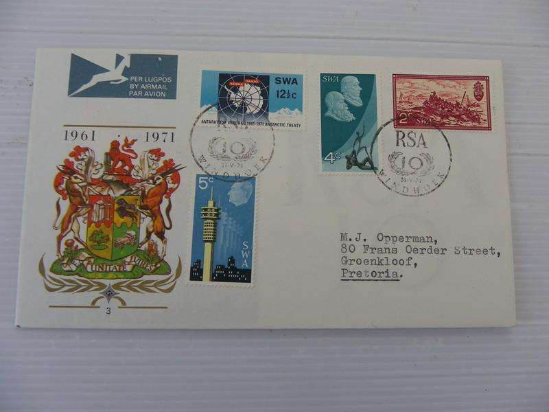 SWA 1.03 (1971) - 10th Anniversary of Republic of RSA Official FDC
