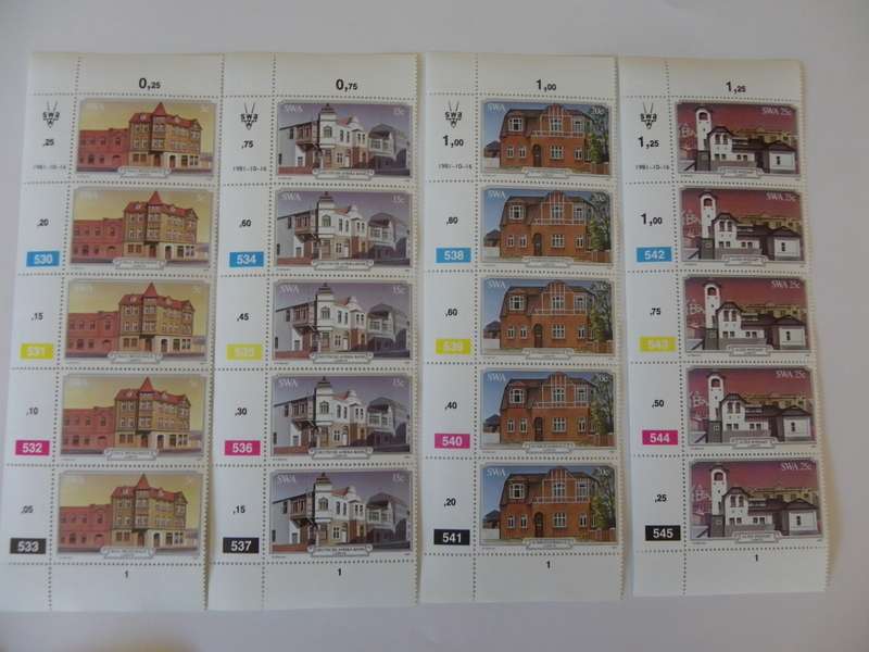SWA 1.34 (1981) - Luderitz Buildings Mint Control Block Set