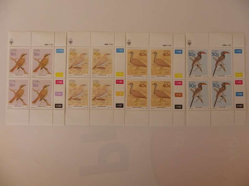 SWA 1.63 (1988) - Birds of SWA Mint Control Block Set